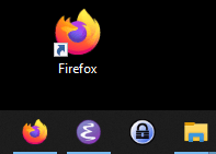Um atalho para execução do programa Firefox adicionado à área de trabalho.