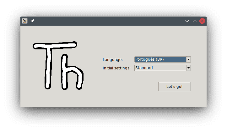 The language choose in the first run of `Thonny`.